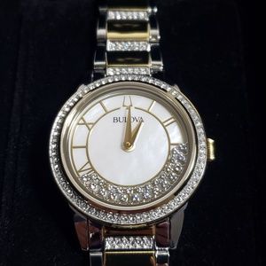 Bulova Women's TurnStyle Crystal Two Tone Stainles